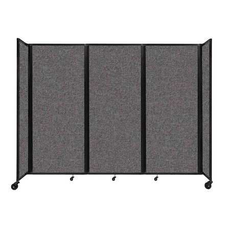 Versare Room Divider 360 Folding Portable Partition 8'6" x 6'10" Charcoal Gray Fabric 1182307